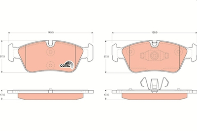 TRW - GDB1625-TRW - Brake Pad Set, disc brake