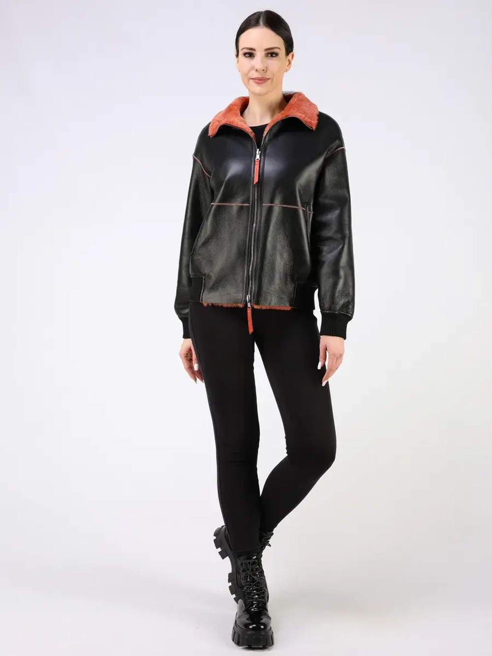 Двусторонняя дубленка зимняя шуба