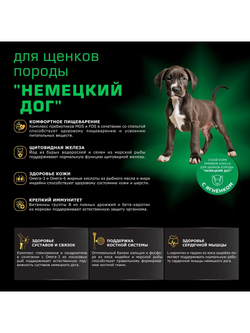 Корм сухой для щенков породы Немецкий дог, премиум полнорационный комплекс, с ягненком, 2,5 кг, QUATTRO
