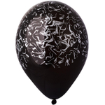 Шар латексный 35см Мрамор (Черный)