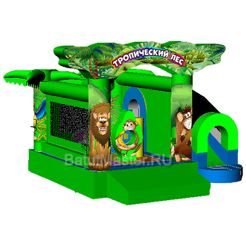 Надувной коммерческий батут Тропический лес 4х4х3.2 м