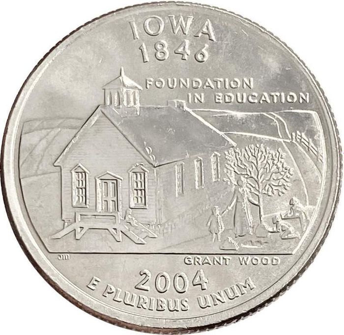 25 центов (1/4 доллара, квотер) 2004 США «Штат Айова» (D)
