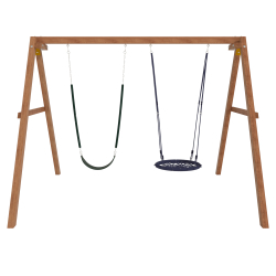 Деревянные качели с качелями гнездо 60 см и гибкими качелями