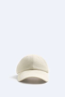 ZARA КЕПКА SOFT С КОРОТКИМ КОЗЫРЬКОМ, ЭКРЮ