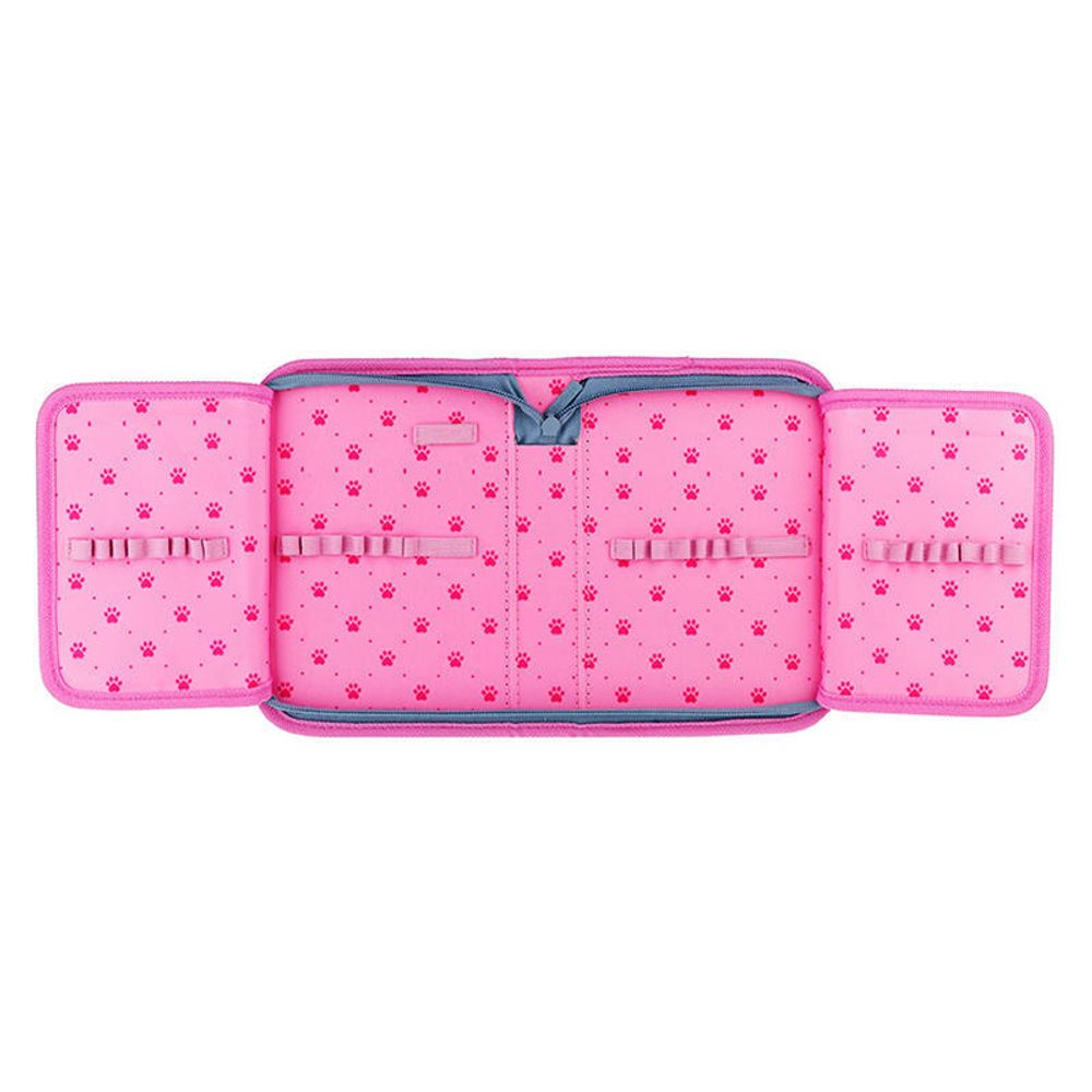 Пенал 1 отделение 200*140*40 Berlingo Cat-purse, 2 откидных планки, ПВХ с блестками