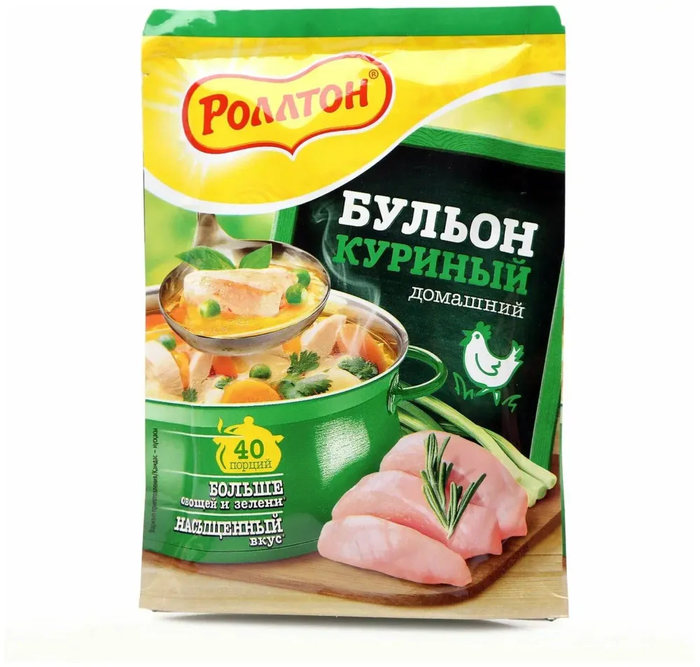 Бульон куриный "Домашний" дегидратированный насыпной, Роллтон, 90г