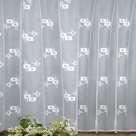 Занавеска "Ф. КВАДРАТЫ" на шторной ленте, цвет белый, Польша.