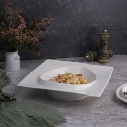 Салатник 550 мл 25*25 см h5 см с бортом Asymmetry белый фарфор NEW P.L. Proff Cuisine [3]