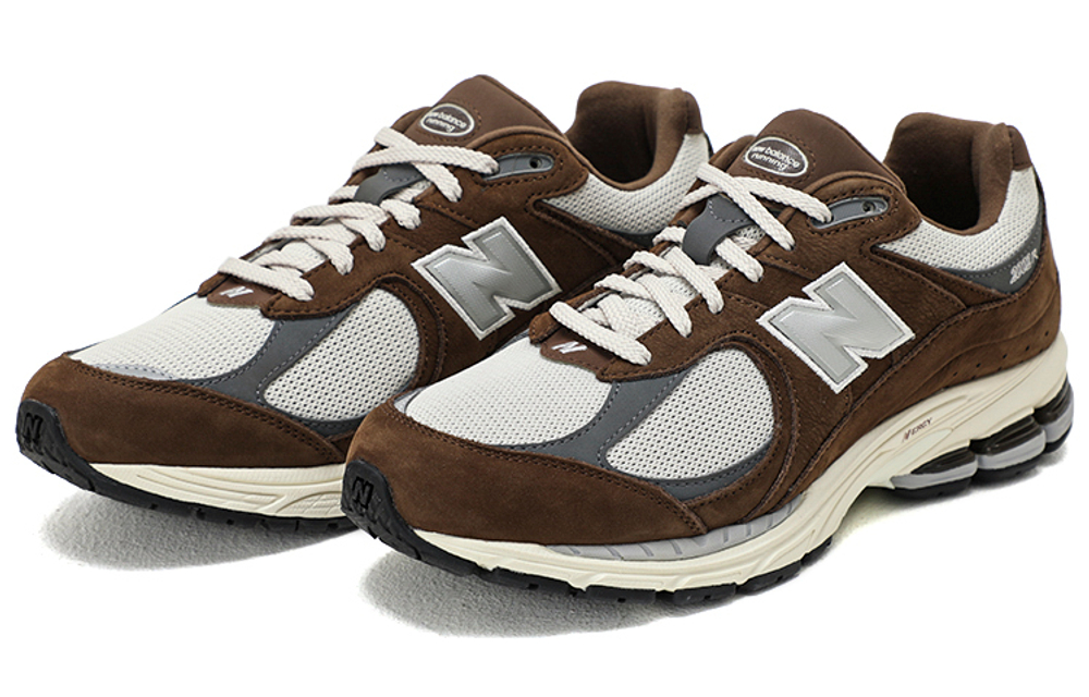 New Balance NB 2002R retro classic sports fabric leather shock absorption, non-slip, wear-resistant, lightweight low-cut casual running shoes for men and women with the same brown gray