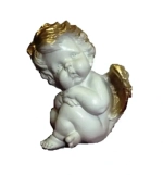 Статуэтка из гипса «Ангел задумчивый» 16см позолота