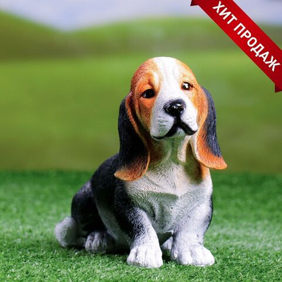 Садовая фигура Щенок бассет хаунда (Цвет: не задано)