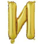 Фольгированный шар с клапаном (16''/41 см) Мини-буква, И, Золото, 1 шт. в упак.