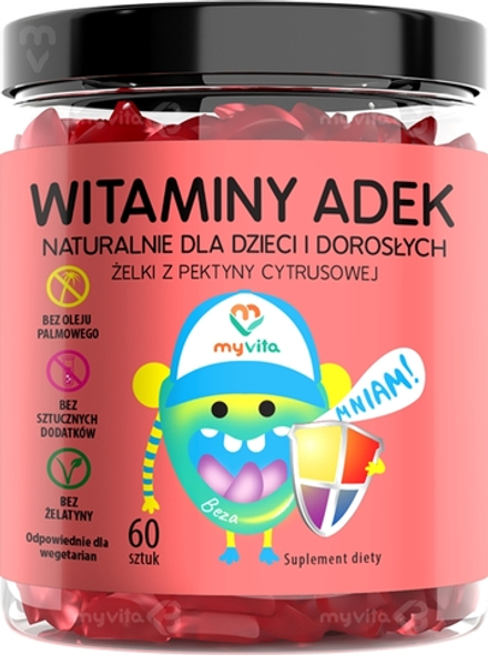 MyVita Naturalne Żelki witamina ADEK - Мягкие жевательные капсулы с мультивитаминным комплексом, 60 kapsułek
