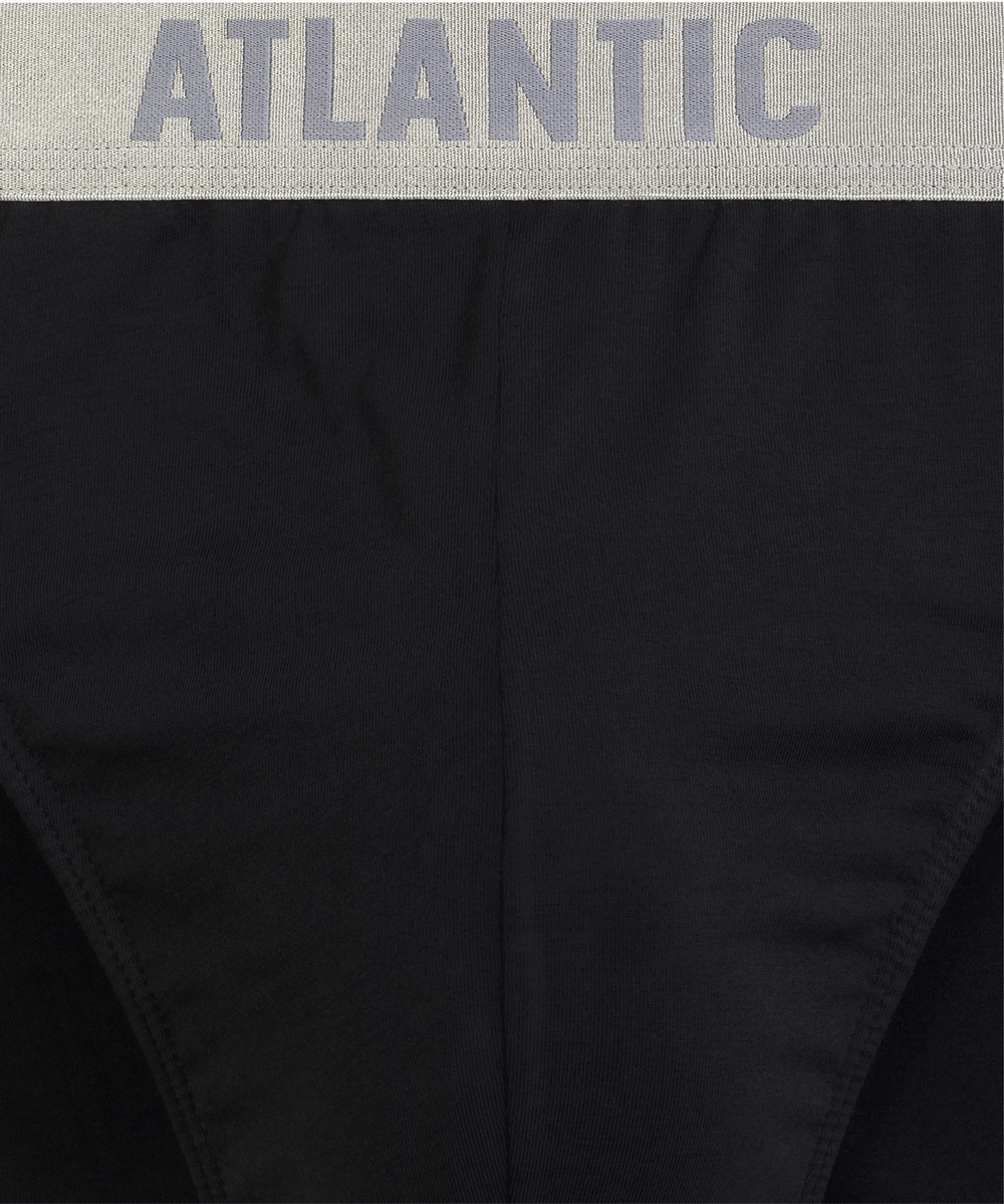 Мужские трусы слипы спорт Atlantic, набор из 2 шт., пима хлопок, черные, Basic 2BMP-013
