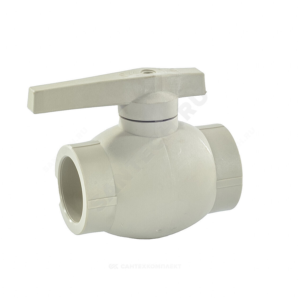 Кран шаровой PP-R серый Дн 32 внутренняя пайка VALFEX 10144032Г