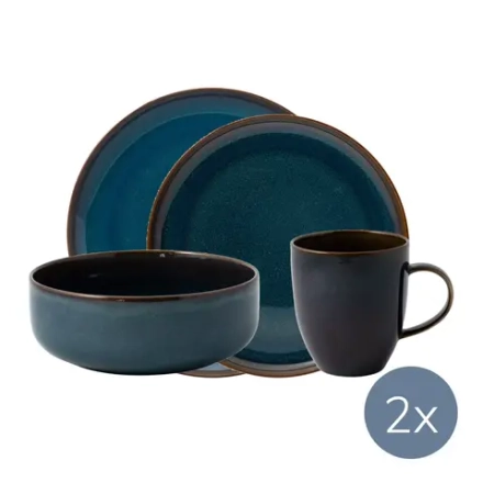 Like. by Villeroy&Boch Стартовый набор из джинсовой ткани для 2 человек 19-5168-2610 + 19-5168-2640 + 19-5168-9651 + 19-5168-1900