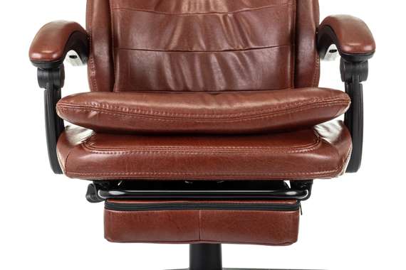 Кресло руководителя Бюрократ T-9950MSG-F коричневый эко.кожа крестов. пластик подст.для ног