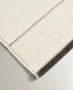 Zara Home - Банное полотенце с рисовой каймой, белый, 50х90 см