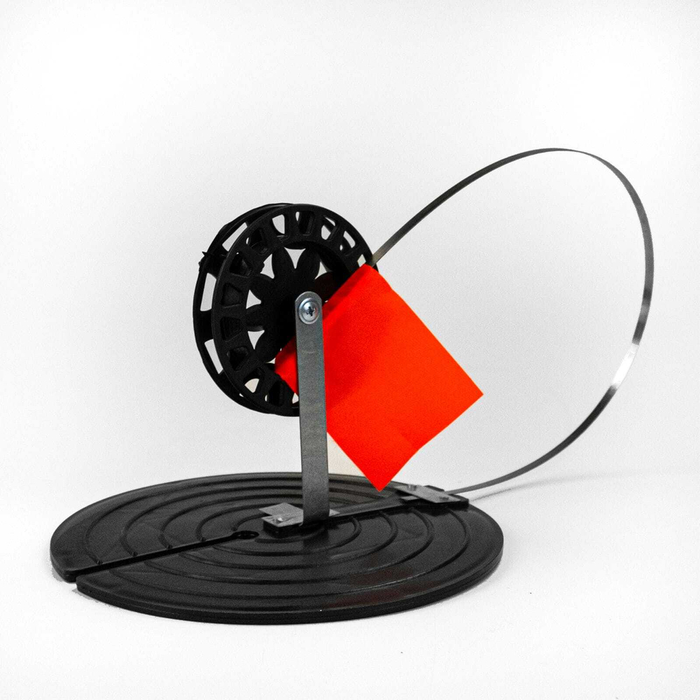 Жерлица Три Кита с металлической ножкой, с черной катушкой (85-90мм)