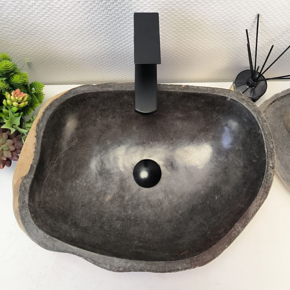 Раковина из речного камня RS-64109 (53*37*15) 0122