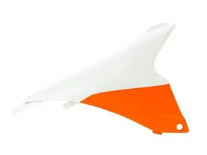 Боковина воздушного фильтра правая для KTM SX123 13-15, SX250 13-16, SXF125-450 13-15 оранжево-белая RTech R-FIKTMBNARDX13