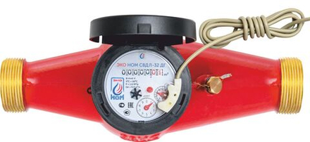 Водосчетчик ЭКО НОМ DN32 СВ ДЛ-32 ДГ +КМЧ (10л/имп) в сборе