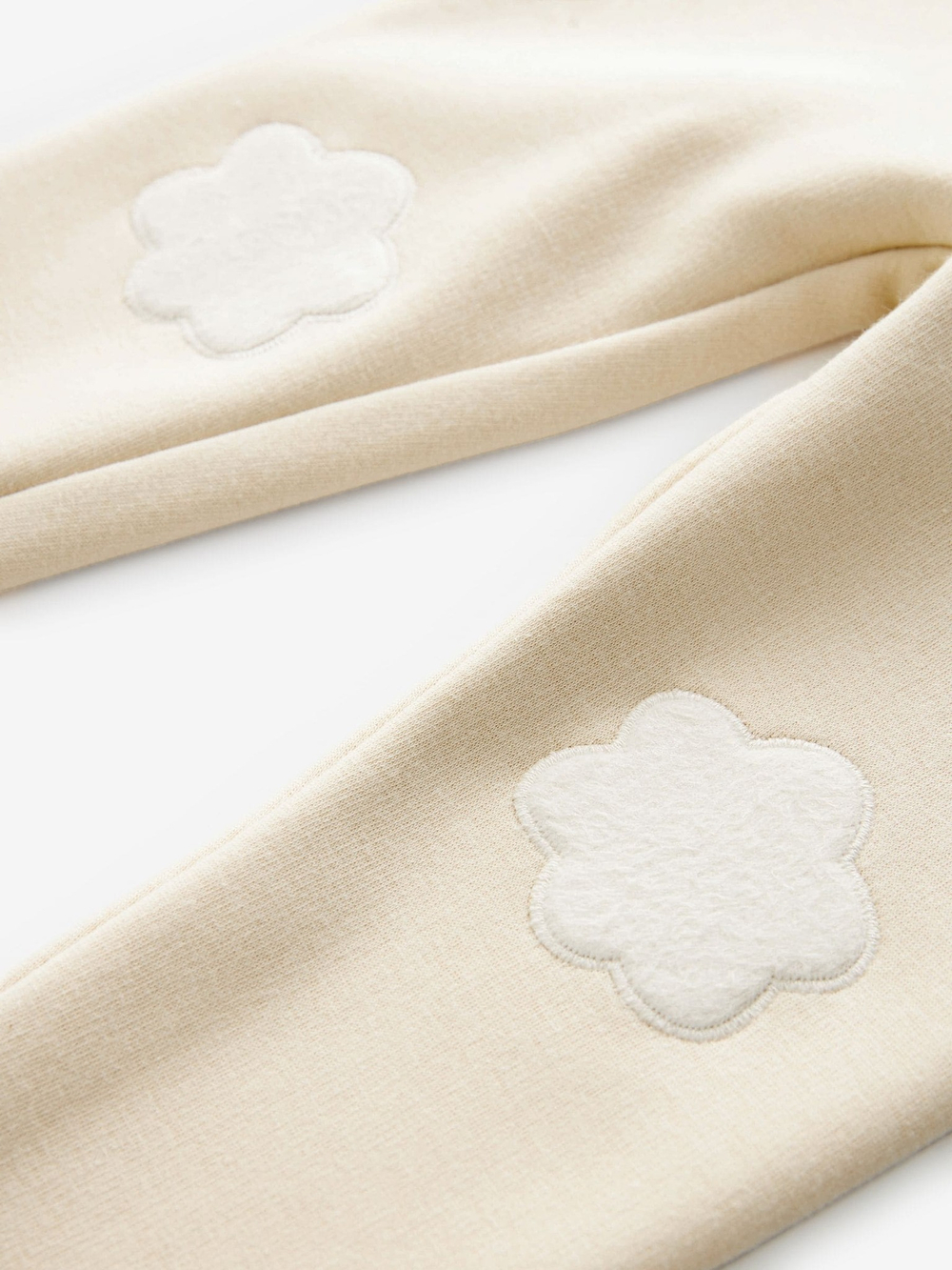 Легинсы с флисовой подкладкой и вышивкой для девочки Next 174-401, Кремовый