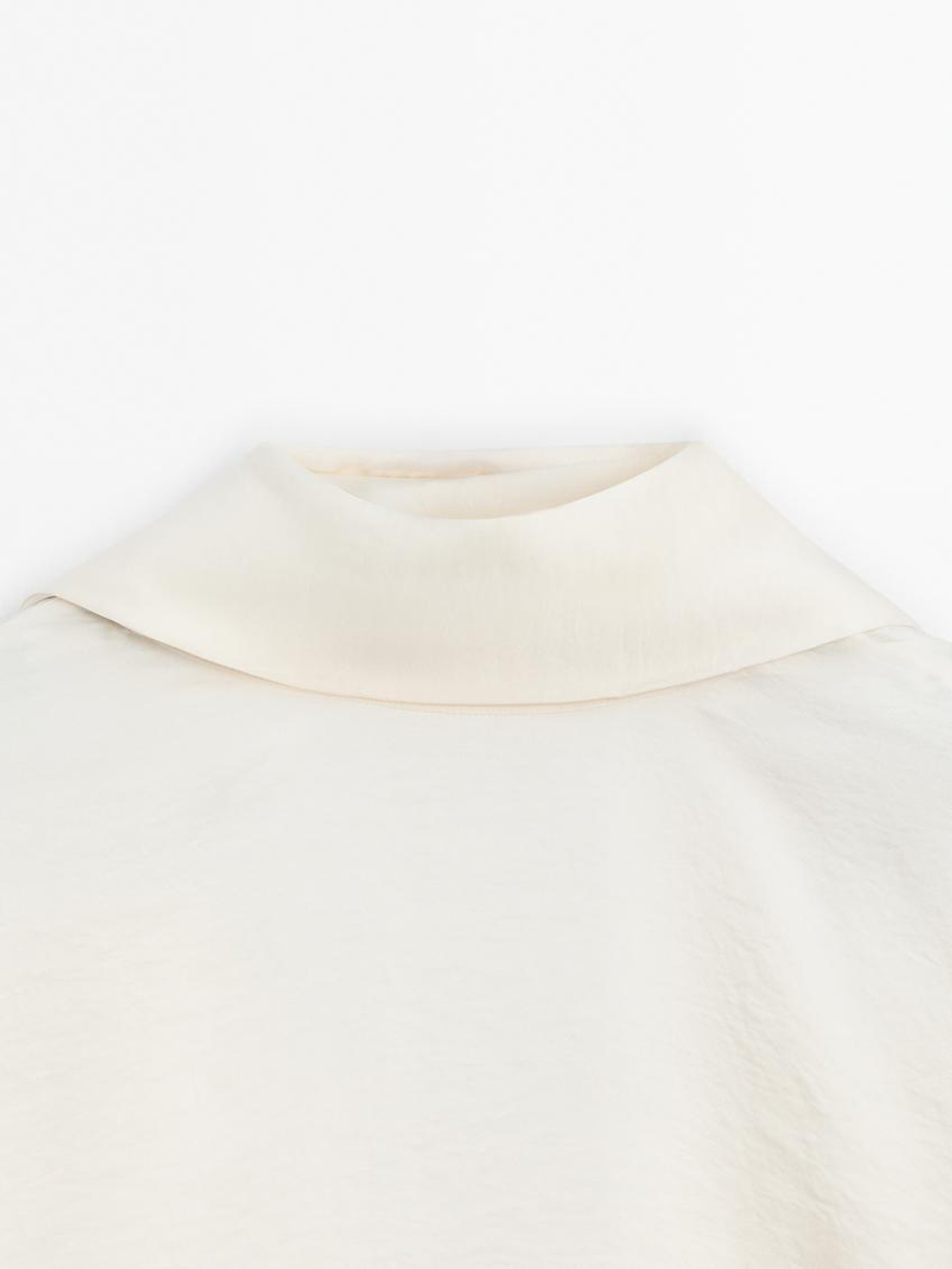 Massimo Dutti Свободная рубашка с глубоким вырезом на спине, натуральный