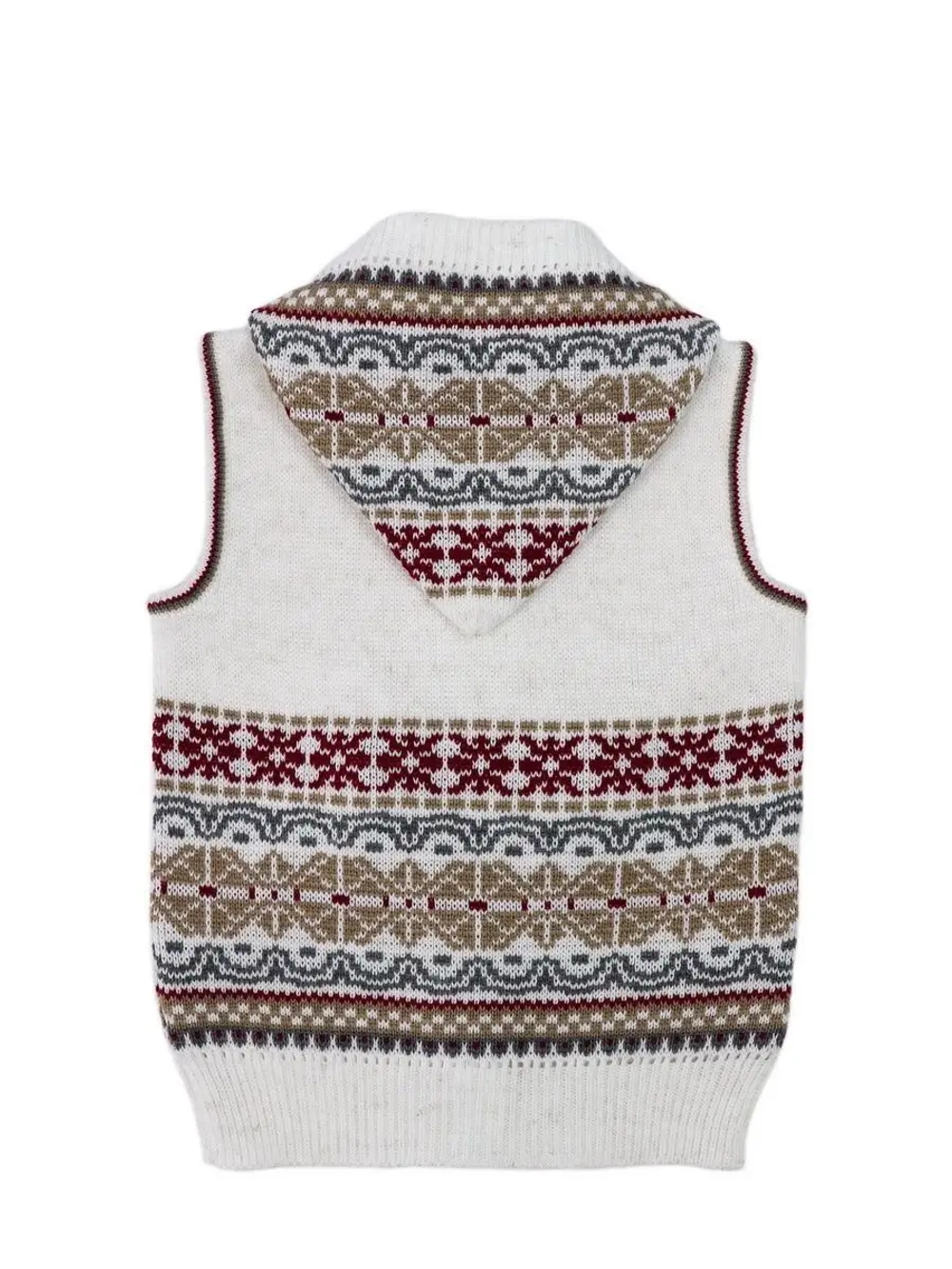 Жилетка вязаная с капюшоном