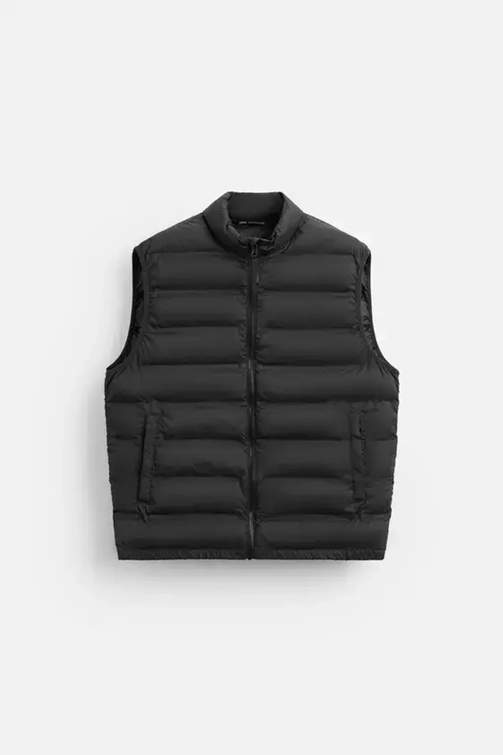 ZARA СТЕГАНЫЙ ЖИЛЕТ, ЧЕРНЫЙ