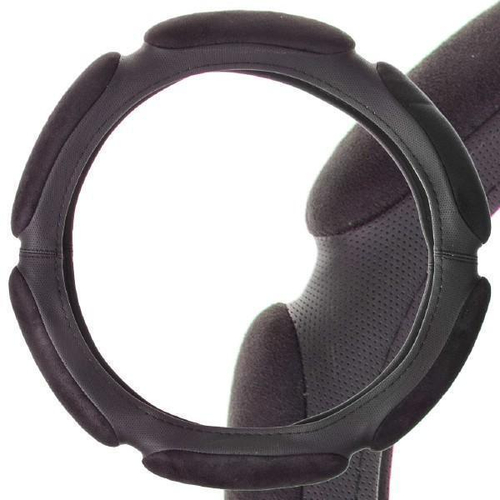 Оплетка руля S Skyway Eco замша (6 подушечек) черная