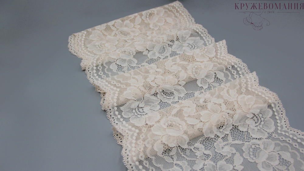 Эластичное кружево, ОПТ, 22,5 см, жасмин (Арт: EK-2301), м