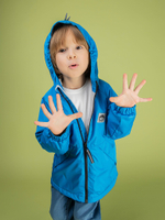 Куртка на флисовой подкладке "Дино" голубой