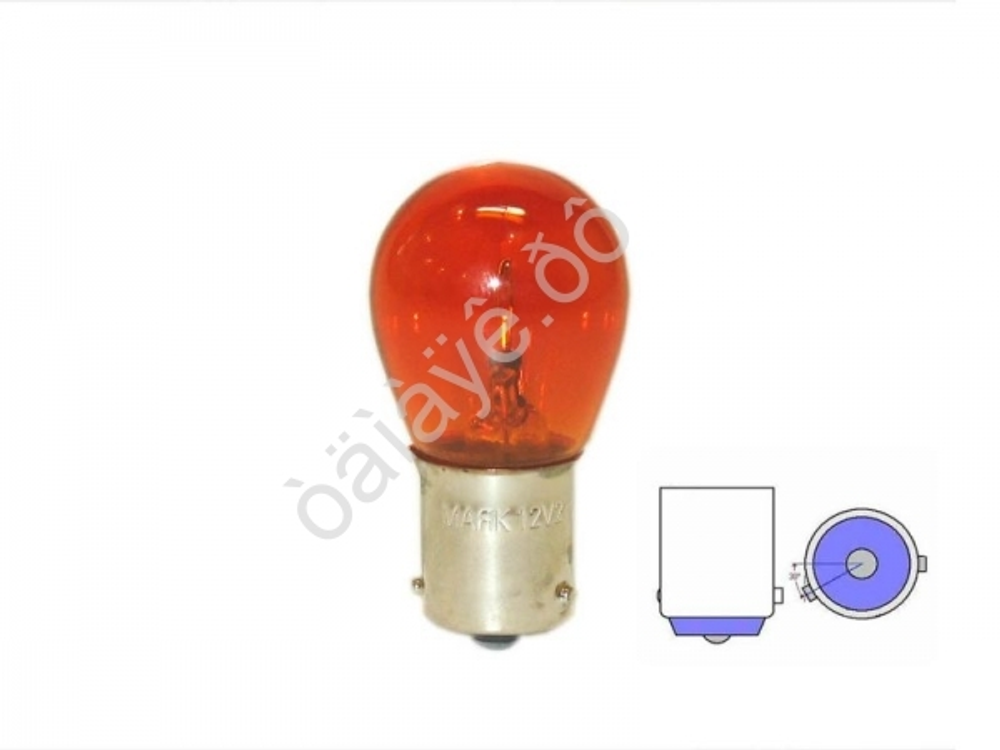 Автолампа  РY 12-21+3 (PY21/3W) в стопы 1-но конт ORANGE (смещенный штифт) Маяк 61218 OR шт