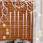 Подвеска «Снежный хрусталь» 18 см (набор 6 шт), Белый