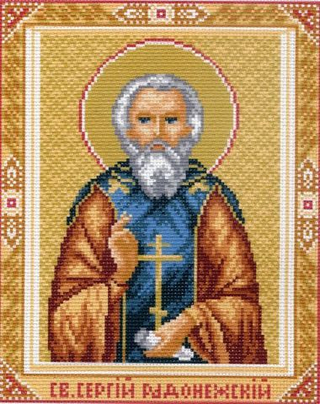 "Святой Сергий Радонежский"-0726/1 канва с рисунком