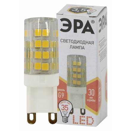 Лампочка светодиодная ЭРА STD LED JCD-3,5W-CER-827-G9 G9 3,5Вт керамика капсула теплый белый свет
