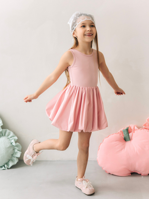 Платье-баллон, Пудровый