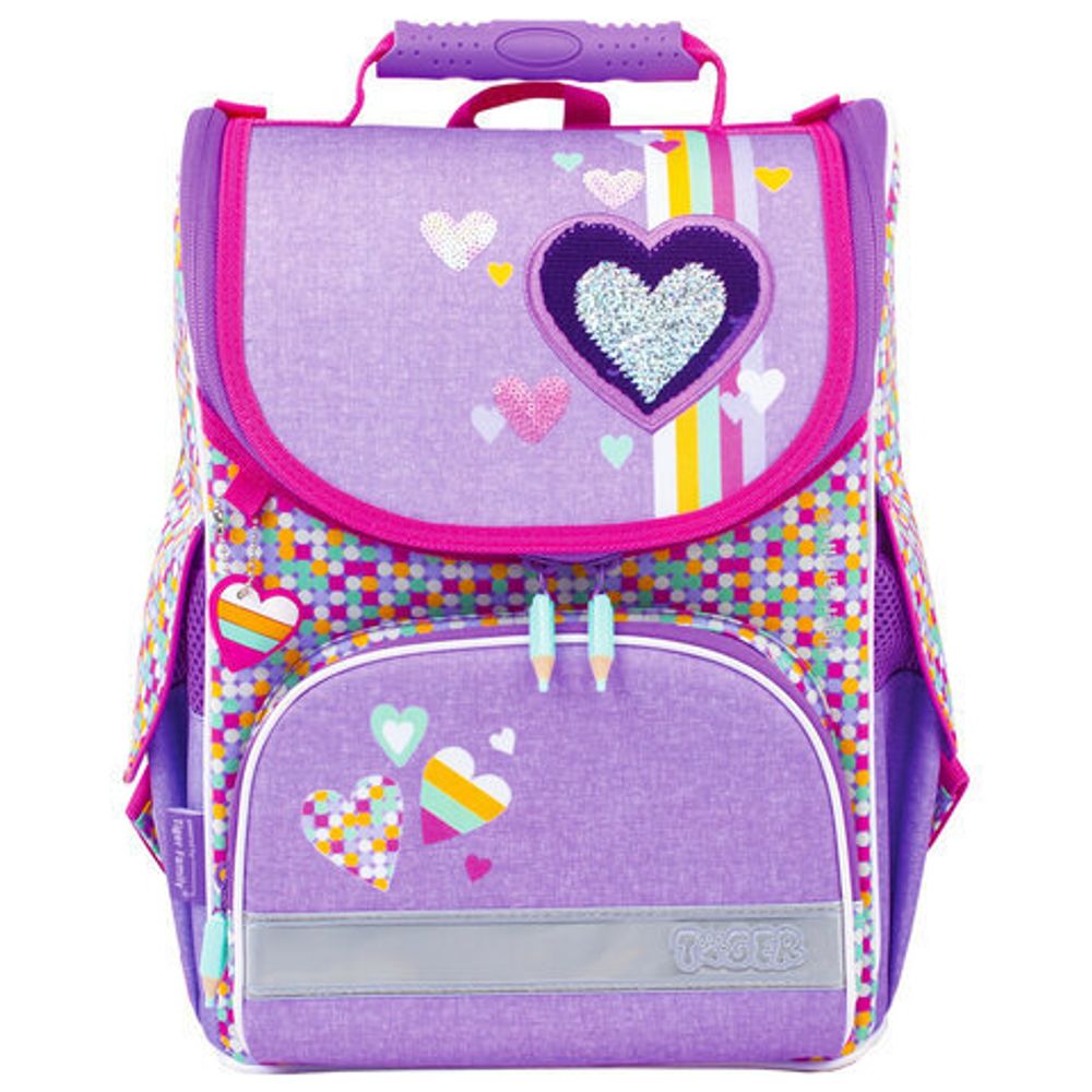 Ранец TIGER FAMILY, для начальной школы, Nature Quest, девочка, "Pink Amour", 35х31х19 см, 227865, TGNQ-041A