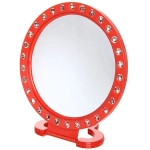 Зеркало настольное в пластиковой оправе «Белые выемки» круг, подвесное d-19,5см (Стикер на минивложение 15шт)