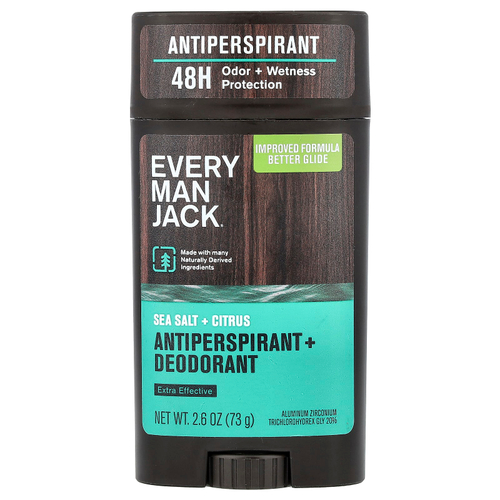 Every Man Jack, дезодорант-антиперспирант, морская соль и цитрус, 73 г (2,6 унции)