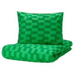 IKEA BLÅSKATA  (ИКЕА БЛÅСКАТА)  -  Пододеяльник и наволочка, зеленый/узор, 150x200/50x60 см