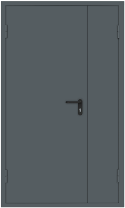 Противопожарная дверь EI-60 Тёмно-серая, RAL 7011 (двупольная)