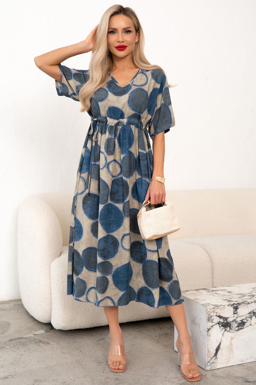 Платье  Лейла (голубой/бежевый)-48-50р-р Р11-1243 Nikol