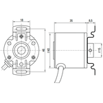 Инкрементальный энкодер INNOCONT D=40мм, полый вал 10мм, 360 имп/об, 5VDC, выход TTL, IP54, -20…+80°C, радиальный кабель 2м