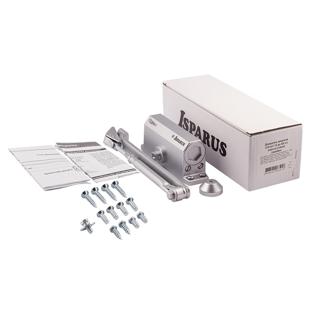 ДОВОДЧИК ДВЕРНОЙ НОРА-М 410 ISPARUS (ОТ 15 ДО 60КГ) (СЕРЕБРО) МОРОЗОСТОЙКИЙ