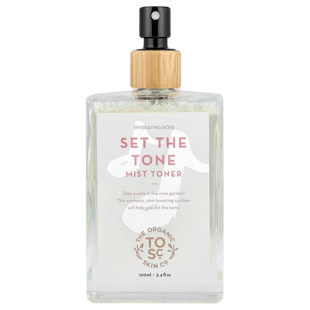 The Organic Skin Co., Set The Tone, тоник-спрей для всех типов кожи, увлажняющий розовый, 100 мл (3,4 жидк. унции)
