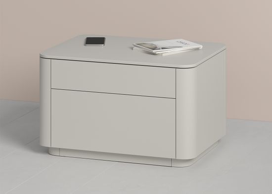 Тумба прикроватная Tammi 2 ящика ширина 60 см (серо-бежевый)