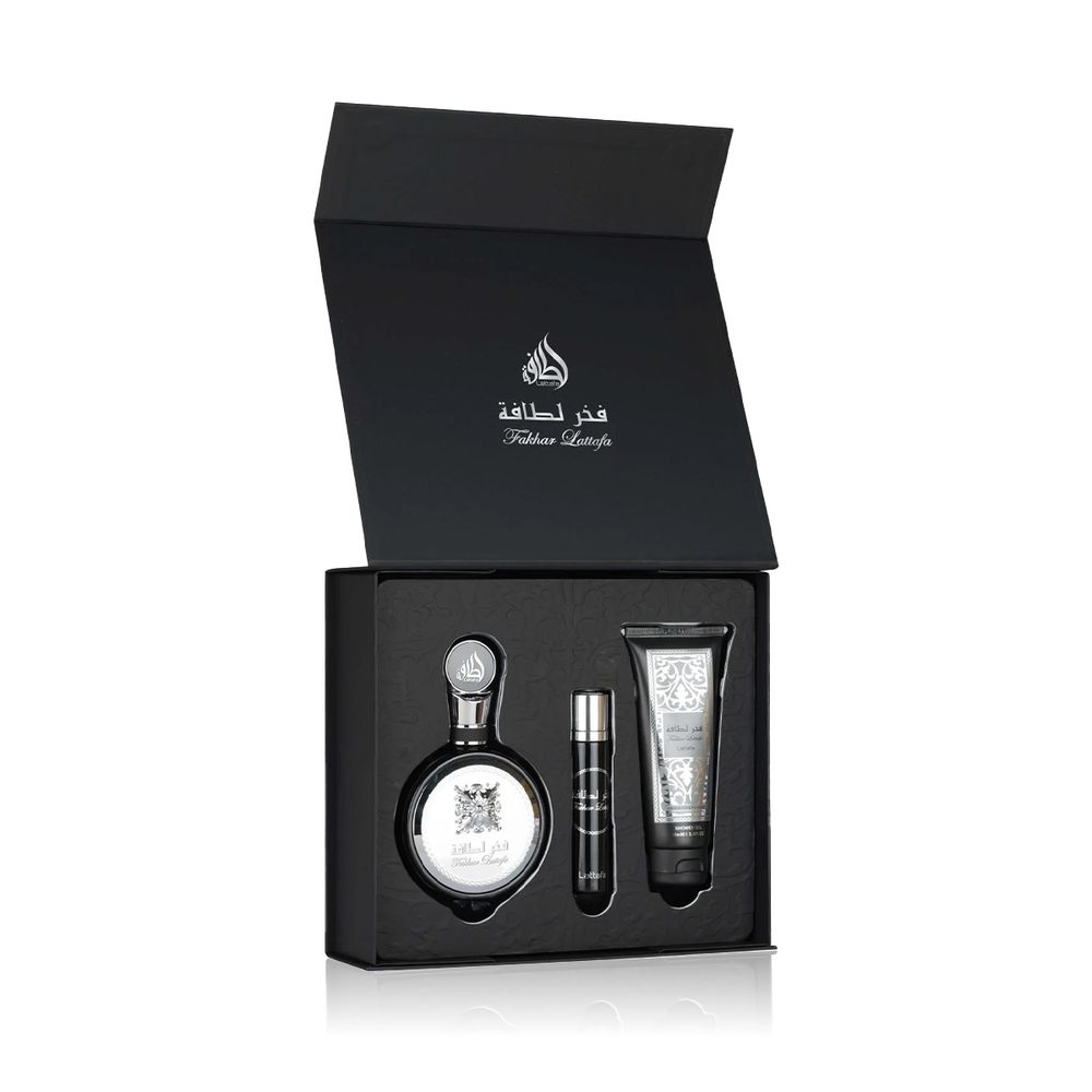 Lattafa Pride Fakhar Black EDP 100 ml + EDP MINI 12 ml + SG 100 ml (man) 1 pcs