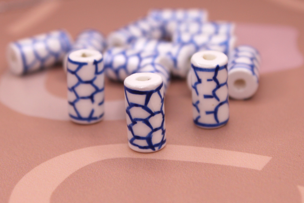 Бусина бочонок "трещины" 17х8 мм